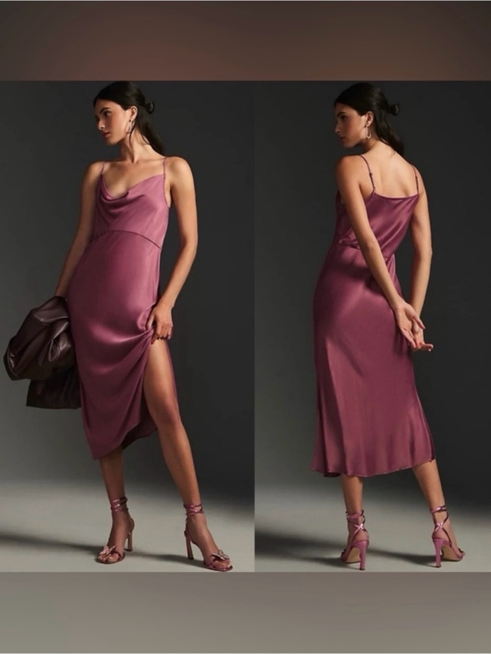Anthropologie Elyse Bias Satin Slip Midi Dress Size 3X
